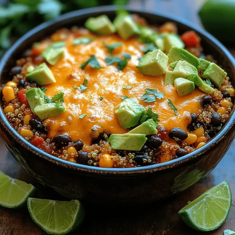 To create the Cheesy Tex-Mex Quinoa Casserole, selecting the right ingredients is crucial. Each component not only contributes to the overall flavor but also brings its unique health benefits to the table.
