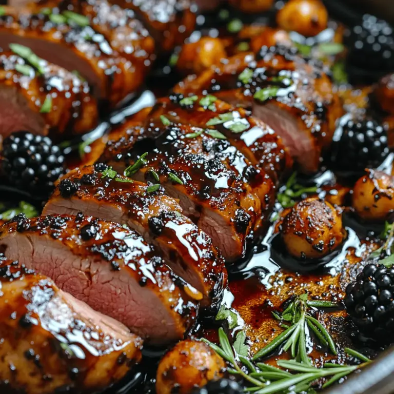 If you’re looking to impress your family or guests with a dish that is both elegant and bursting with flavor, look no further than Blackberry Balsamic Glazed Pork. This recipe combines succulent pork tenderloin with a luscious glaze made from fresh blackberries and rich balsamic vinegar, creating a harmonious balance of sweet and tangy. The vibrant color and rich flavor profile not only make this dish visually appealing but also a standout on any dinner table.