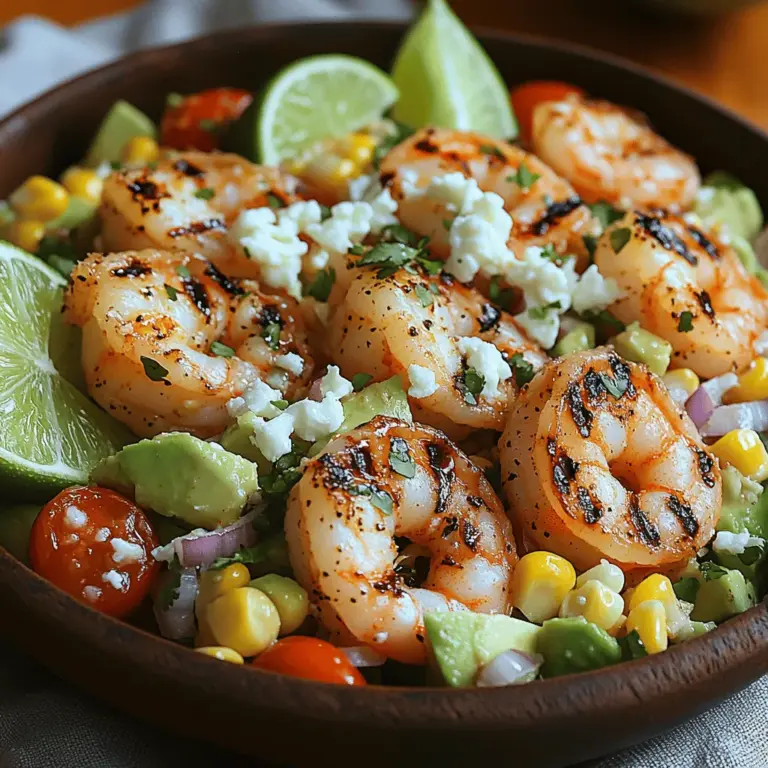 When it comes to creating a dish that embodies the essence of summer, the Grilled Mexican Shrimp Corn and Avocado Salad stands out as a colorful and wholesome choice. Bursting with fresh flavors and textures, this salad combines succulent grilled shrimp, sweet corn, creamy avocado, and vibrant vegetables, making it not only a feast for the eyes but also a deliciously satisfying meal. Ideal for summer gatherings, barbecues, or even a light dinner, this recipe is simple to prepare and highlights the best of seasonal produce.