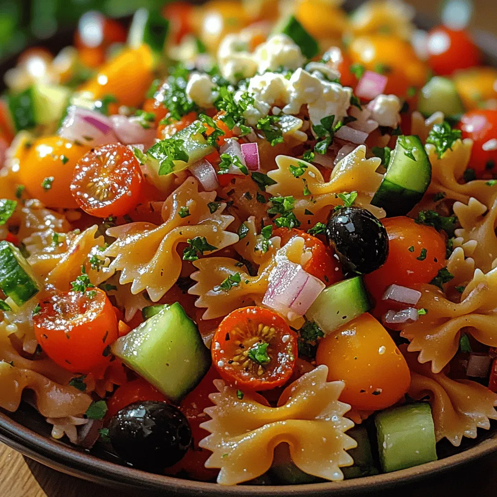 Bow Tie Bliss Pasta Salad is a vibrant and flavorful dish that has earned a special place in many kitchens and at countless gatherings. This delightful salad is not just a feast for the eyes, but it also offers a refreshing combination of textures and tastes that makes it a favorite among pasta lovers. The playful shape of bow tie pasta, combined with an array of fresh vegetables and a zesty dressing, creates a satisfying meal that can be enjoyed at any time of the year.