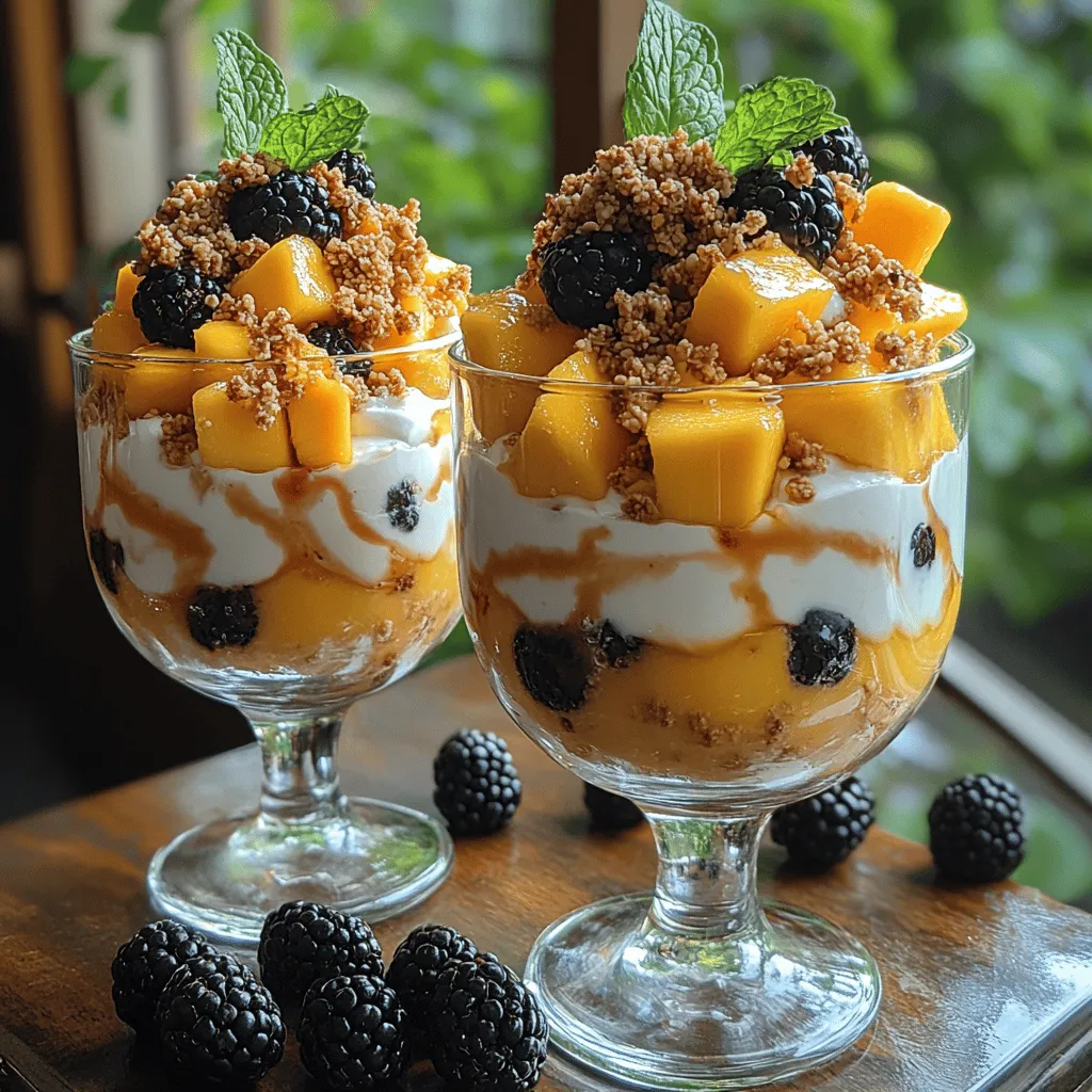Parfaits are a delightful and versatile dessert option that has gained fame for their beautiful layers and varied textures. These eye-catching treats can serve as a breakfast, snack, or dessert, making them an ideal choice for any time of day. Among the many variations, the Mango Blackberry Parfait stands out, showcasing the vibrant colors and flavors of fresh fruits. This parfait is not only a feast for the eyes but also a wholesome and healthy choice, as it combines nutrient-rich ingredients that promote well-being.