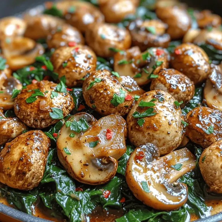 Sautéed mushrooms with spinach is a delightful dish that effortlessly marries health and flavor, making it an ideal choice for both a quick side or a vibrant main course. This recipe not only showcases the rich, earthy taste of mushrooms but also highlights the fresh, vibrant notes of spinach, creating a dish that's as appealing to the eye as it is to the palate. Whether you're looking for a nutritious addition to your dinner plate or a satisfying meal prep option, this sautéed mushroom and spinach recipe fits the bill perfectly.