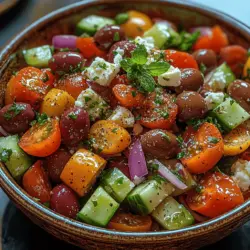 Explore the vibrant and refreshing flavors of the Mediterranean with our Mediterranean Bliss Salad. This dish is not only a feast for the eyes but also packs a nutritional punch. Featuring fresh vegetables, tangy olives, and creamy feta cheese, this salad captures the essence of sunny Mediterranean summers. Whether you're serving it as a side dish or a light meal, this salad is sure to delight your taste buds while offering a healthy option for any occasion.