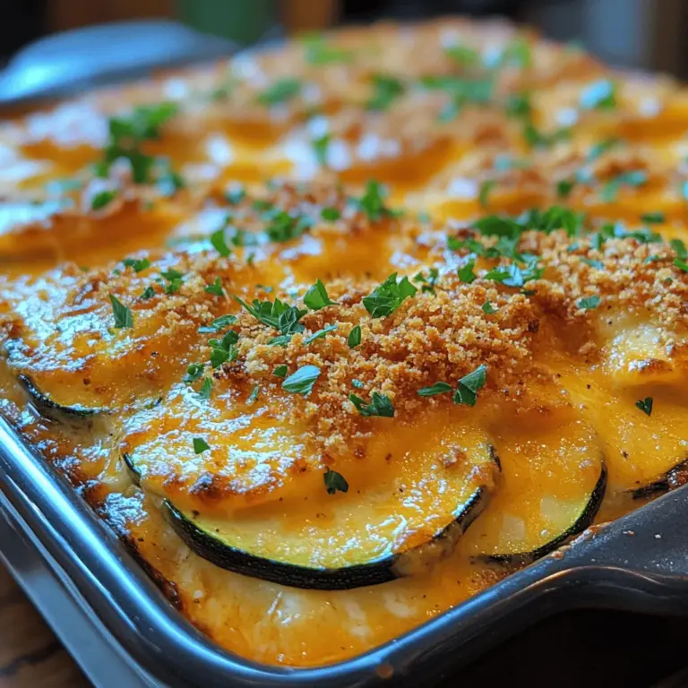 In the world of comfort food, casseroles reign supreme with their warm, hearty appeal. One dish that stands out for its creamy texture and delightful flavor is the Cheesy Zucchini Delight Casserole. This recipe not only satisfies the palate but also brings a healthy twist to dinnertime. As zucchini is often hailed as a superfood, this casserole is a fantastic way to incorporate vegetables into your meals while enjoying a rich and cheesy experience.