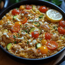Mediterranean Delight: Greek Chicken Orzo Skillet