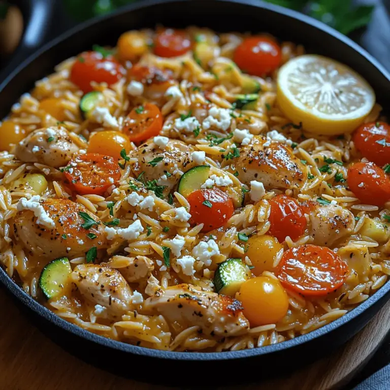 In the world of culinary delights, Mediterranean cuisine holds a special place, celebrated for its vibrant flavors and wholesome ingredients. Among its many offerings, the Greek Chicken Orzo Skillet stands out as a comforting, nutritious, and easy-to-prepare dish that perfectly encapsulates the essence of the Mediterranean diet. This recipe brings together tender chicken thighs, hearty orzo pasta, and an array of colorful vegetables, all enhanced by the robust flavors of herbs and spices.