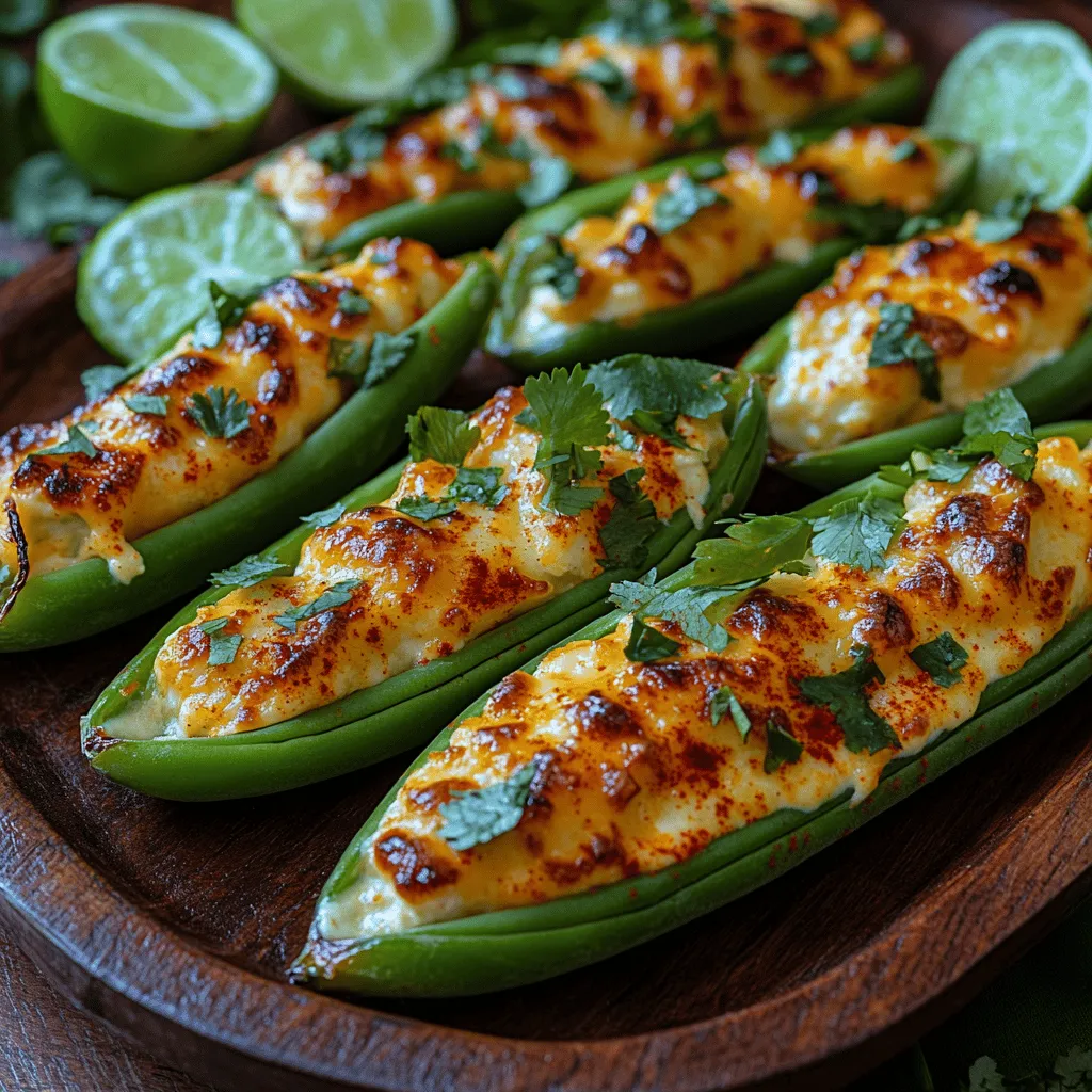 If you're looking for a quick, delicious, and visually appealing snack, look no further than Chili Lime Snap Pea Poppers. This innovative recipe combines the crisp freshness of snap peas with a delightful blend of tangy lime, spicy chili, and creamy cheese, creating a flavor explosion that's sure to impress. Whether you're hosting a casual get-together, preparing for a festive party, or simply enjoying a quiet evening at home, these snap pea poppers serve as the perfect appetizer or snack. Their vibrant colors and exciting flavors will not only satisfy your taste buds but also elevate any gathering with their unique and appealing presentation.