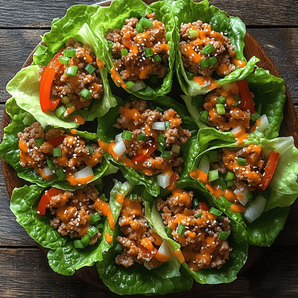 In recent years, healthy eating has surged in popularity, driven by a growing awareness of nutrition and wellness. As many people strive to adopt healthier lifestyles, low-carb meals have become a favored choice for those looking to maintain a balanced diet without sacrificing flavor. Among the myriad of options available, <strong>Zesty Turkey Lettuce Wraps</strong> stand out as a delicious, nutritious, and easy recipe that fits seamlessly into a busy lifestyle. Perfect for lunch or dinner, these wraps offer a satisfying crunch and a burst of flavor, making them an ideal choice for anyone seeking a lighter alternative to traditional wraps or sandwiches.” /></p>
</p>
<h3>Assembling the Wraps</h3>
</p>
<p>When it comes to assembling your Zesty Turkey Lettuce Wraps, presentation is key. The right filling and arrangement can transform a simple dish into a visually appealing meal that excites the palate and the eyes. Here are some best practices to ensure your wraps are not only delicious but also beautifully presented.</p>
</p>
<p>1. <strong>Choosing the Right Lettuce</strong>: Start by selecting the freshest lettuce leaves. Butter lettuce or romaine are ideal choices due to their sturdy yet flexible nature, allowing them to hold the filling without tearing. Rinse the leaves carefully and pat them dry with a clean towel to ensure they are crisp and free of moisture.</p>
</p>
<p>2. <strong>Filling Technique</strong>: When adding the turkey mixture to the lettuce leaves, aim for a generous but manageable portion. A heaping tablespoon of the turkey filling usually works well. Avoid overfilling, as this can lead to messy wraps that are difficult to eat.</p>
</p>
<p>3. <strong>Layering Flavors</strong>: For added texture and flavor, consider layering in additional ingredients. Thinly sliced cucumbers, shredded carrots, or fresh herbs like cilantro or mint can enhance the taste profile of your wraps. These ingredients also contribute to the vibrant visual appeal of the dish.</p>
</p>
<p>4. <strong>The Wrap Method</strong>: When it’s time to wrap, gently fold the sides of the lettuce leaf over the filling, then roll from the bottom up. This technique helps to secure the filling while keeping the wrap intact. You may use a toothpick to secure the wraps if they seem unstable.</p>
</p>
<p>5. <strong>Serving Style</strong>: Arrange the finished wraps on a platter with a side of dipping sauce, such as a homemade peanut sauce or a spicy sriracha mayo. This not only adds flavor but also makes for an inviting presentation. Garnish the platter with lime wedges and fresh herbs for an added touch of color.</p>
</p>
<h3>Nutritional Benefits of Zesty Turkey Lettuce Wraps</h3>
</p>
<p>Zesty Turkey Lettuce Wraps are not just a delight to the taste buds but also a powerhouse of nutritional benefits. Here’s a closer look at the health aspects of this dish.</p>
</p>
<h4>Caloric Breakdown</h4>
</p>
<p>Each wrap is relatively low in calories, making it an excellent option for those monitoring their caloric intake. A typical serving of two wraps can provide approximately 300 calories, depending on the quantity of turkey and additional ingredients used.</p>
</p>
<p>– <strong>Protein</strong>: Turkey is a high-protein meat, offering around 20-25 grams of protein per serving. This is crucial for muscle repair and growth, making these wraps a great post-workout meal.</p>
</p>
<p>– <strong>Vitamins and Minerals</strong>: The inclusion of vegetables like bell peppers and carrots not only adds flavor but also contributes vitamins A and C, potassium, and dietary fiber, supporting overall health and digestion.</p>
</p>
<h4>Health Benefits of Low-Carb Meals</h4>
</p>
<p>This recipe fits perfectly into a low-carb lifestyle, which can help in weight loss and managing blood sugar levels. By substituting traditional tortillas or bread with lettuce, you significantly reduce the carbohydrate content, making this dish ideal for those following ketogenic or paleo diets.</p>
</p>
<h4>Vegetarian/Vegan Variations</h4>
</p>
<p>For those with dietary restrictions or preferences, Zesty Turkey Lettuce Wraps can easily be modified. Here are some alternatives:</p>
</p>
<p>– <strong>Vegetarian</strong>: Replace turkey with a mixture of sautéed mushrooms, quinoa, and black beans. Add spices like cumin and chili powder to ensure the filling remains flavorful.</p>
</p>
<p>– <strong>Vegan</strong>: Use lentils or chickpeas instead of turkey, combining them with chopped vegetables and a dash of soy sauce or tamari for flavor.</p>
</p>
<p>These variations ensure everyone can enjoy delicious, nutritious wraps while accommodating different dietary needs.</p>
</p>
<h3>Serving Suggestions</h3>
</p>
<p>To elevate your Zesty Turkey Lettuce Wraps into a well-rounded meal, consider these pairing ideas and serving suggestions.</p>
</p>
<h4>Pairing Ideas</h4>
</p>
<p>1. <strong>Rice or Quinoa</strong>: Serve alongside a small bowl of jasmine rice or quinoa for a fuller meal. The grains can complement the wraps nicely while adding additional fiber and nutrients.</p>
</p>
<p>2. <strong>Fresh Salads</strong>: A light salad with mixed greens, cherry tomatoes, and avocado can enhance the meal’s freshness, providing additional textures and flavors.</p>
</p>
<p>3. <strong>Dipping Sauces</strong>: Offer a variety of dipping sauces, such as a tangy hoisin sauce, spicy sriracha, or a citrus-infused vinaigrette. This allows guests to customize their wraps to their taste.</p>
</p>
<h4>Ideal Occasions for Serving</h4>
</p>
<p>Zesty Turkey Lettuce Wraps are versatile and perfect for various occasions:</p>
</p>
<p>– <strong>Family Dinners</strong>: This dish is an excellent choice for family dinners, allowing everyone to build their wraps according to their preferences.</p>
</p>
<p>– <strong>Meal Prep</strong>: They are ideal for meal prep, as you can prepare the turkey mixture in advance and assemble the wraps fresh each day.</p>
</p>
<p>– <strong>Casual Gatherings</strong>: These wraps are a hit at casual gatherings or game days, serving as a healthy finger food option that will please various palates.</p>
</p>
<h4>Suggestions for Complementary Sides</h4>
</p>
<p>To make your meal complete, consider serving the wraps with:</p>
</p>
<p>– <strong>Sweet Potato Fries</strong>: The sweetness of the fries can balance the savory turkey filling, making for a satisfying combination.</p>
</p>
<p>– <strong>Spring Rolls</strong>: Fresh spring rolls filled with vegetables and served with a dipping sauce can provide an additional crunchy texture.</p>
</p>
<p>– <strong>Coconut Rice</strong>: The creaminess of coconut rice can elevate the overall flavor profile and add a tropical kick.</p>
</p>
<h3>Storing and Reheating Tips</h3>
</p>
<p>If you have leftovers or want to prepare the turkey mixture in advance, following these storing and reheating tips will help maintain the freshness and flavor.</p>
</p>
<h4>Best Practices for Storing Leftovers</h4>
</p>
<p>– <strong>Separation is Key</strong>: Store the turkey mixture and lettuce leaves separately to prevent the lettuce from wilting. Place the turkey filling in an airtight container, and keep the lettuce leaves wrapped in a damp paper towel inside a resealable plastic bag in the refrigerator.</p>
</p>
<p>– <strong>Storage Duration</strong>: The turkey mixture can be stored in the refrigerator for up to 3-4 days. The lettuce leaves should ideally be used within 2-3 days for optimal crispness.</p>
</p>
<h4>Reheating Guidelines</h4>
</p>
<p>When you’re ready to enjoy the leftovers:</p>
</p>
<p>– <strong>Reheat Gently</strong>: Warm the turkey mixture in a skillet over low heat. Stir occasionally to prevent burning and ensure even heating. This method helps retain the flavors and moisture of the turkey.</p>
</p>
<p>– <strong>Avoid Microwaving</strong>: While convenient, microwaving can lead to uneven heating and a change in texture. If you must use a microwave, do so in short intervals and cover the dish to retain moisture.</p>
</p>
<h4>Recommendations for Enjoying the Wraps</h4>
</p>
<p>For the best experience, consume the wraps within a few days of preparation. If you’re preparing the turkey mixture for meal prep, consider making a larger batch to enjoy throughout the week, using fresh lettuce leaves each day.</p>
</p>
<h3>Conclusion</h3>
</p>
<p>Zesty Turkey Lettuce Wraps offer a delightful combination of flavors, nutrition, and versatility. Their simple preparation makes them an excellent choice for busy weeknights, while their health benefits cater to those seeking low-carb meal options. By incorporating fresh ingredients and allowing for customization, these wraps can easily become a family favorite.</p>
</p>
<p>Encouraging a diet rich in fresh, healthy meals is essential for maintaining overall wellness. Cooking and sharing nutritious recipes like Zesty Turkey Lettuce Wraps can foster a joyful experience in the kitchen and at the dining table. So gather your ingredients, invite your family, and enjoy the process of creating delicious, wholesome meals that everyone can appreciate.</p>
</div>