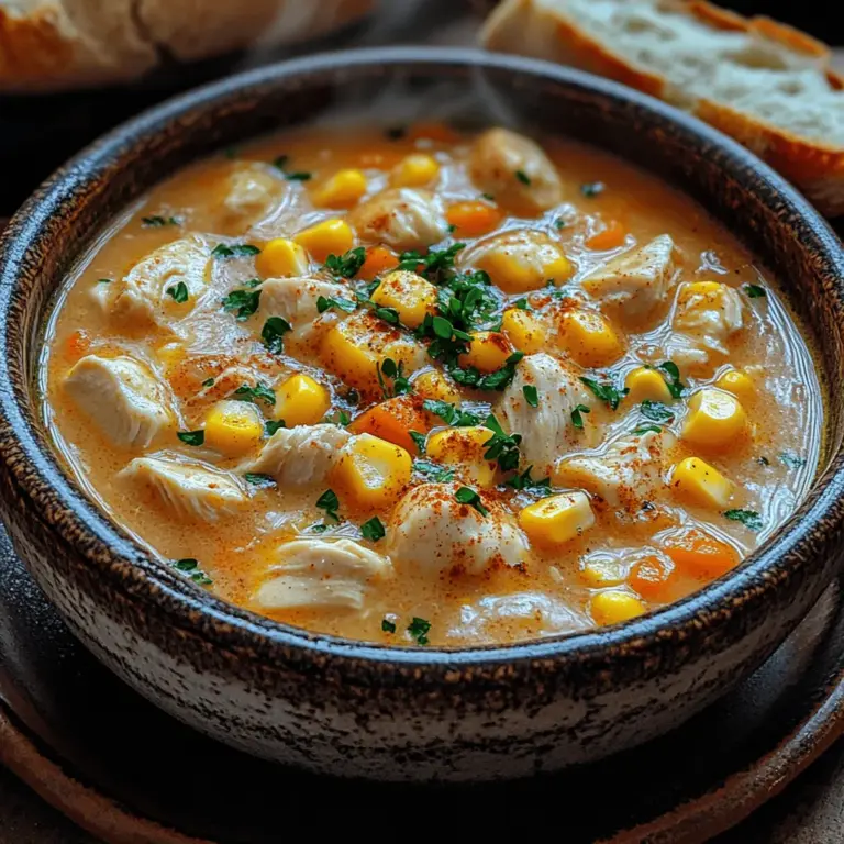 Indulging in a warm, comforting bowl of soup can be one of life's simple pleasures, especially during chilly days or when you're in need of a cozy meal. This Dreamy Creamy Chicken and Corn Soup combines tender chicken, sweet corn, and a medley of vegetables in a rich, velvety broth, making it an ideal dish for family dinners or meal prep.