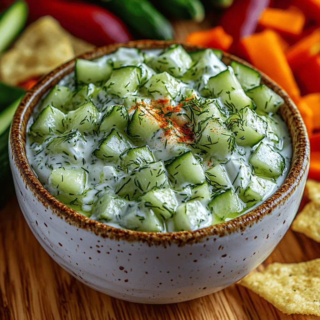 The Cool & Creamy Cucumber Dill Dip is more than just a simple snack; it is a vibrant, refreshing addition to any culinary repertoire. As summer approaches, this dip becomes a go-to option for gatherings, picnics, and casual get-togethers. It’s the perfect companion for a variety of dippers and can elevate any plate with its crisp, invigorating flavors.