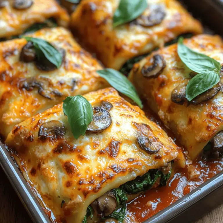 To create the perfect Creamy Mushroom and Spinach Lasagna Rolls, it's essential to understand the key ingredients that contribute to its deliciousness. Each component plays a vital role in achieving the desired flavor and texture, ensuring a delightful dining experience.