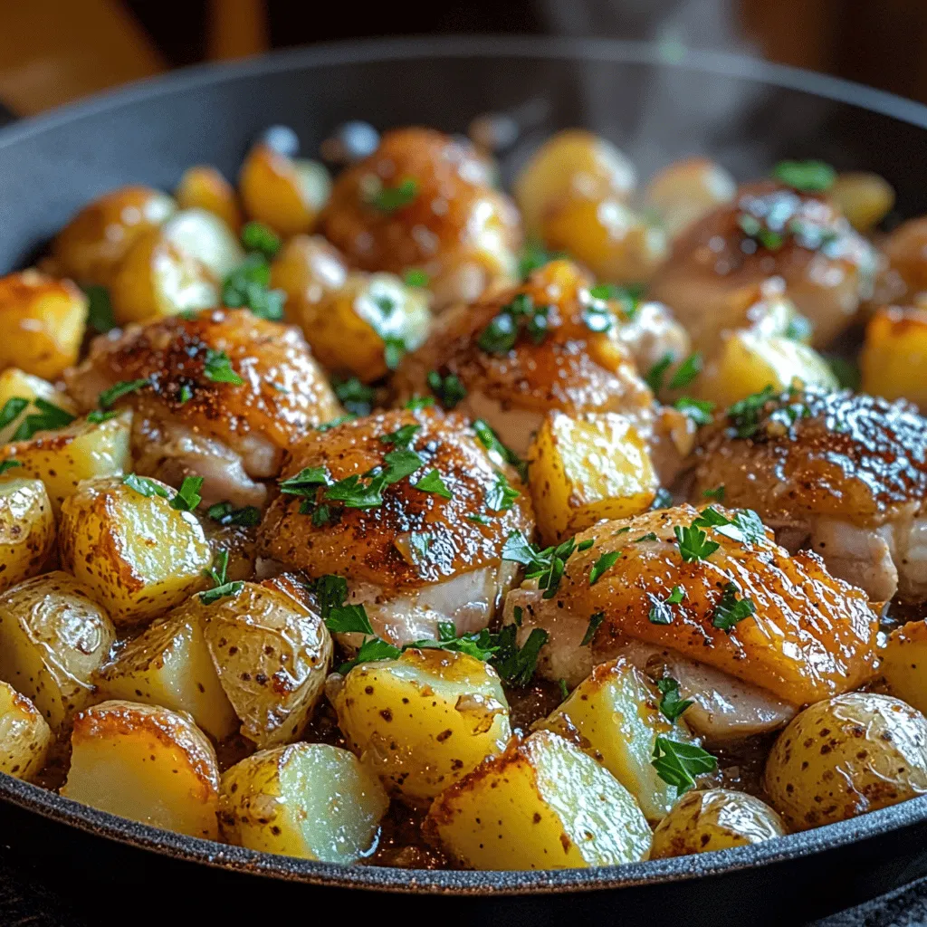 In today’s fast-paced world, finding a meal that is quick to prepare yet bursting with flavor can be a challenge. Enter the Garlic Butter Chicken and Potatoes Skillet. This dish is the perfect solution for busy weeknight dinners, effortlessly combining protein and hearty vegetables into a single, satisfying meal. With just a few simple ingredients that can typically be found in most kitchens, this recipe not only satisfies hunger but also brings a sense of warmth and comfort to the dinner table.