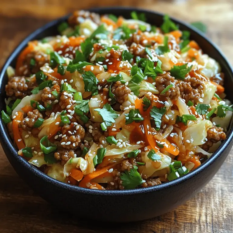 In today’s fast-paced world, the demand for quick and easy meals has skyrocketed. Home cooks are constantly on the lookout for dishes that can be prepared in a snap without compromising on flavor or nutrition. Enter the delightful recipe for Egg Roll in a Bowl. This ingenious dish encapsulates all the rich flavors of traditional egg rolls but without the hassle of frying or rolling. It’s a brilliant solution for busy weeknights or casual gatherings, providing a satisfying meal that can be ready in under 30 minutes.