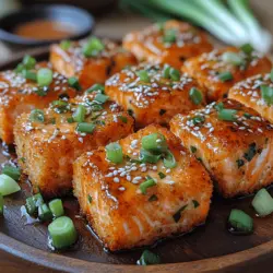In the realm of delectable seafood dishes, few can rival the allure of Crispy Honey Garlic Salmon Bites. This dish harmoniously combines tender salmon fillets with a delightful crispy coating, all enveloped in a sweet and savory glaze. The result is a mouthwatering treat that is not just delicious but also bursting with flavor, making it a standout choice for any meal. Whether you're looking to impress guests at a dinner party, seeking a quick and satisfying weeknight dinner, or wanting to prepare a crowd-pleasing appetizer, this recipe delivers on all fronts.