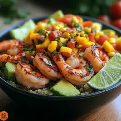 Tropical Shrimp and Avocado Bowls with Mango Salsa