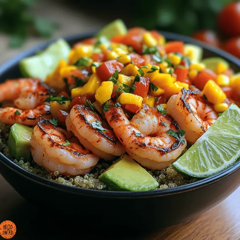 In today's culinary adventure, we're diving into a vibrant and refreshing recipe that brings the taste of the tropics right to your kitchen: Tropical Shrimp and Avocado Bowls with Mango Salsa. This dish is not only visually appealing but also packed with flavor and nutrients, making it a perfect option for a light lunch or dinner. The combination of succulent shrimp, creamy avocado, and zesty mango salsa creates a delightful balance that will tantalize your taste buds.