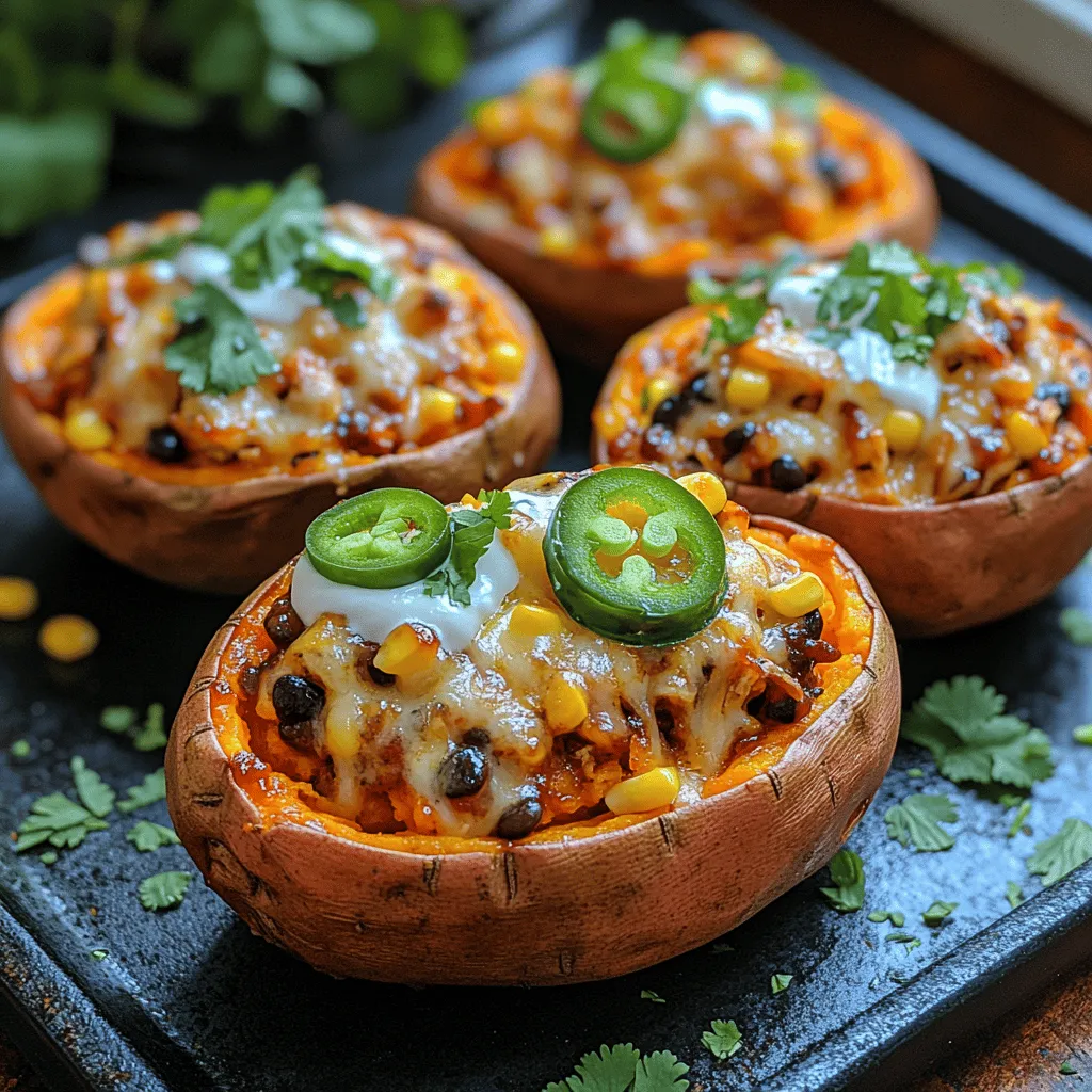 If you're looking for a satisfying and flavorful meal that is both nutritious and easy to prepare, look no further than Smoky BBQ Chicken Stuffed Sweet Potatoes. This dish combines the natural sweetness of roasted sweet potatoes with the rich, smoky flavors of BBQ chicken, creating a delightful explosion of taste and texture that will leave your taste buds singing. Each bite offers a perfect balance between the tender sweetness of the potato and the savory, sticky goodness of the chicken, all topped with your choice of scrumptious garnishes.