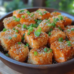 The trend of turning traditional seafood into irresistible finger foods has gained significant popularity in recent years. Salmon, known for its rich flavor and health benefits, lends itself beautifully to innovative cooking methods, making it a favorite among home cooks and chefs alike. These Crispy Honey Garlic Salmon Bites not only provide a delectable taste experience but also offer a host of nutritional advantages, such as high levels of omega-3 fatty acids, protein, and essential vitamins.