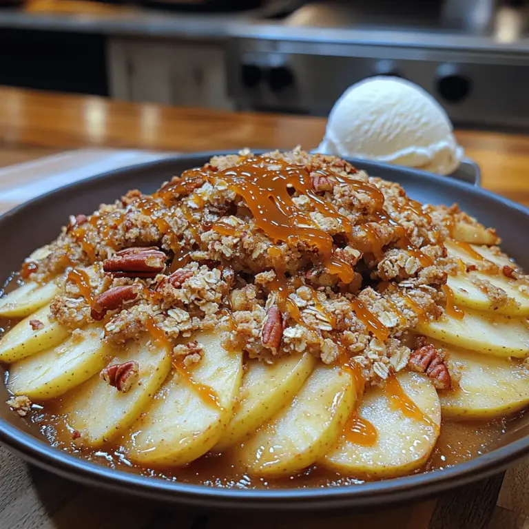 As the crisp autumn air settles in and leaves begin to turn golden, there's no better way to embrace the season than with a warm, comforting dessert. The Salted Caramel Apple Crumble Delight is the perfect answer to those chilly evenings, combining the tartness of Granny Smith apples with the rich, decadent flavor of homemade salted caramel, all topped off with a crunchy crumble that adds the perfect textural contrast. This dessert not only satisfies your sweet tooth but also brings a sense of nostalgia that is often associated with fall gatherings and cozy family nights.