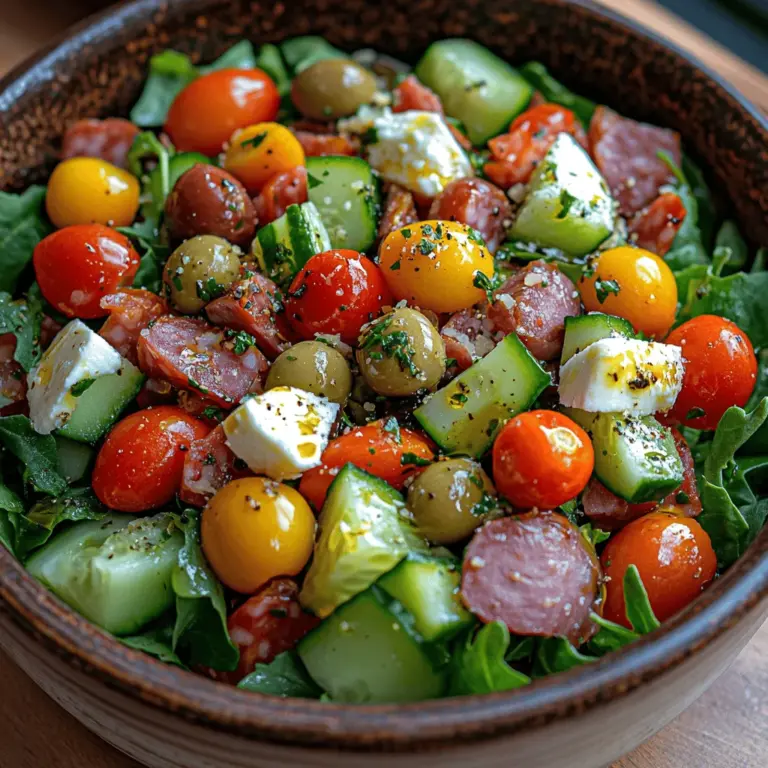 Antipasto salads have become a beloved staple for food enthusiasts, offering a delightful and colorful addition to any meal. Originating from Italy, the term "antipasto" translates to "before the meal," traditionally serving as an appetizer that tantalizes the taste buds. However, in modern culinary practices, antipasto salads have evolved into vibrant, hearty dishes that can easily stand alone. They are perfect for casual gatherings, elegant dinner parties, or even a quick and nutritious lunch. This Vibrant Antipasto Salad recipe is not only visually stunning but also packed with fresh, wholesome ingredients that provide a burst of flavor in every bite.