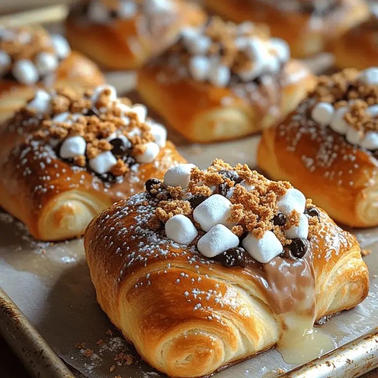 If you're looking for a delightful treat that combines the classic flavors of a beloved campfire dessert with the convenience of pre-made dough, look no further than Sweet & Gooey S’mores Crescent Rolls. This innovative recipe takes the traditional s’mores—often comprising graham crackers, marshmallows, and chocolate—and transforms them into warm, flaky rolls that are perfect for any occasion. Whether you're hosting a backyard barbecue, planning a family movie night, or simply indulging in a sweet craving, these crescent rolls promise to deliver a gooey, chocolaty experience that everyone will adore.