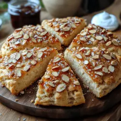 Almond scones are a delightful twist on the classic British baked good, known for their tender crumb, rich flavor, and irresistible aroma. These scones boast a unique combination of almond flour and sliced almonds that not only enhance their nutty flavor profile but also provide a pleasing texture that sets them apart from traditional scones. Whether enjoyed at breakfast, paired with afternoon tea, or served as a delectable snack, almond scones offer a versatile treat that appeals to a wide range of palates.