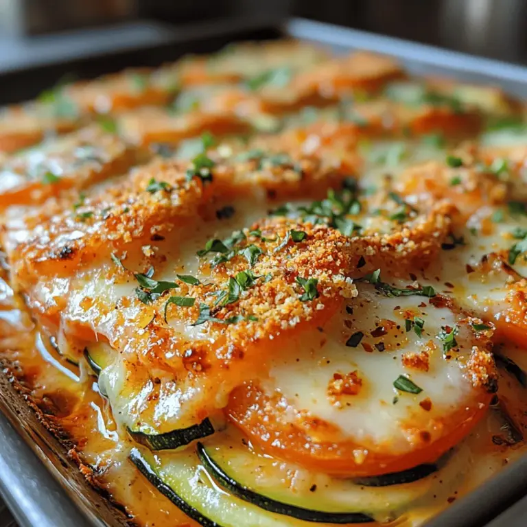 Cheesy Baked Zucchini Tomato Gratin is not just another vegetable dish; it’s a deliciously satisfying way to incorporate fresh produce into your meals while indulging in cheesy goodness. This delightful gratin showcases the versatility of zucchini and tomatoes, allowing their natural flavors to shine through while being enveloped in a rich, creamy sauce. Whether you’re looking for a side dish for a family gathering, a vegetarian main course, or simply a comforting meal to enjoy on a cozy evening, this recipe fits the bill perfectly.