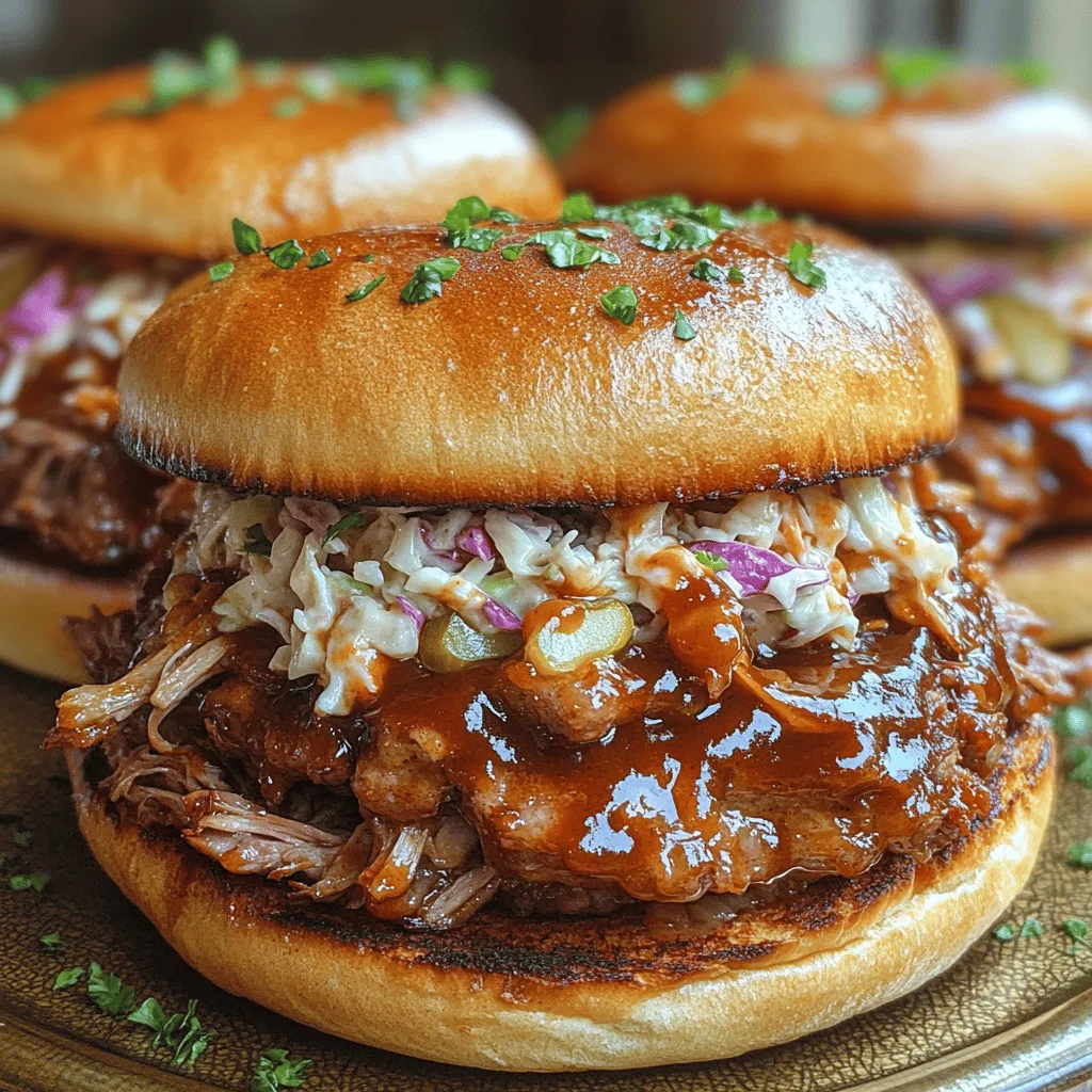 When it comes to comfort food, few dishes can compete with the mouthwatering appeal of Smoky Delight BBQ Pulled Pork Sandwiches. This classic dish has earned its place in hearts and bellies alike, combining tender, flavorful pork with a smoky, tangy sauce, all nestled between soft, pillowy buns. The richness of the pulled pork, complemented by a variety of toppings, makes it a favorite at backyard barbecues, family gatherings, and even casual weeknight dinners.