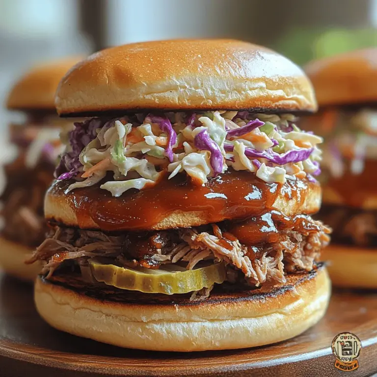 When it comes to comfort food, few dishes can compete with the mouthwatering appeal of Smoky Delight BBQ Pulled Pork Sandwiches. This classic dish has earned its place in hearts and bellies alike, combining tender, flavorful pork with a smoky, tangy sauce, all nestled between soft, pillowy buns. The richness of the pulled pork, complemented by a variety of toppings, makes it a favorite at backyard barbecues, family gatherings, and even casual weeknight dinners.
