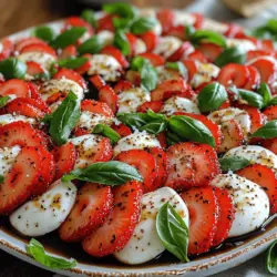 To truly appreciate the Balsamic Strawberry Caprese, it’s essential to understand the key ingredients that come together to create this delightful dish. Each component plays a crucial role in enhancing the overall flavor profile and texture, making the dish not only delicious but also visually appealing.