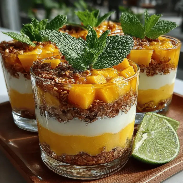 As the sun shines brighter and temperatures rise, nothing beats the craving for a light, refreshing dessert. Enter the Tropical Bliss No-Bake Mango Parfaits—a delightful treat that encapsulates the essence of summer in every spoonful. This easy-to-make recipe combines the natural sweetness of ripe mangoes, the creamy texture of Greek yogurt, and the satisfying crunch of granola, making it an irresistible option for warm-weather gatherings or a simple indulgence at home.