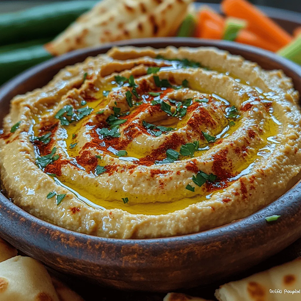 Hummus, a creamy and nutritious dip that has captured the hearts and taste buds of food lovers around the world, is a staple in Mediterranean cuisine. Its origins trace back to the Middle East, where chickpeas, tahini, olive oil, and lemon juice unite to create a delectable spread enjoyed with pita bread, fresh vegetables, and as a part of mezze platters. Today, we elevate this classic dish with a twist by incorporating roasted garlic, which adds a rich, mellow flavor that enhances the overall taste profile of the hummus.