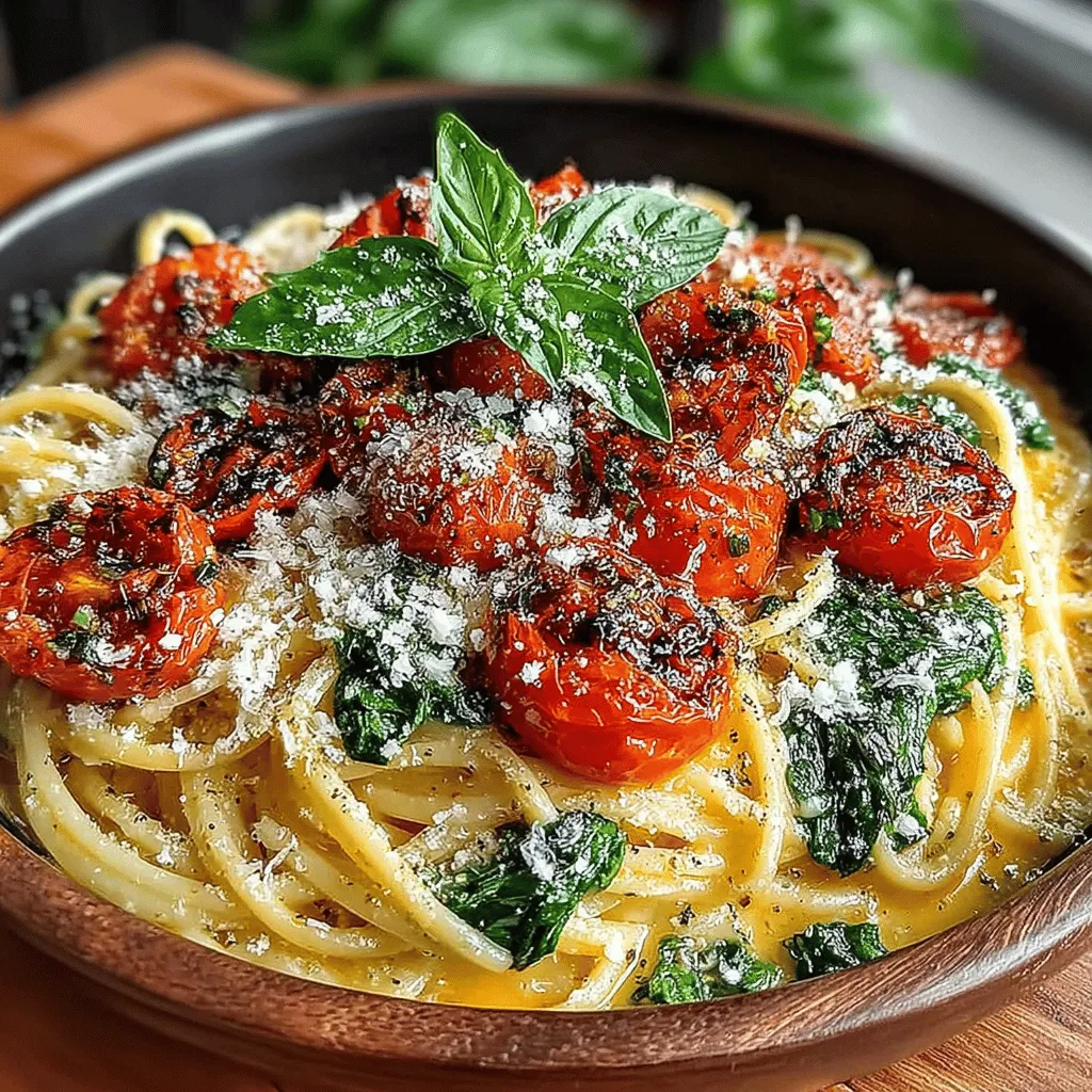 Roasted Red Pepper & Spinach Pasta