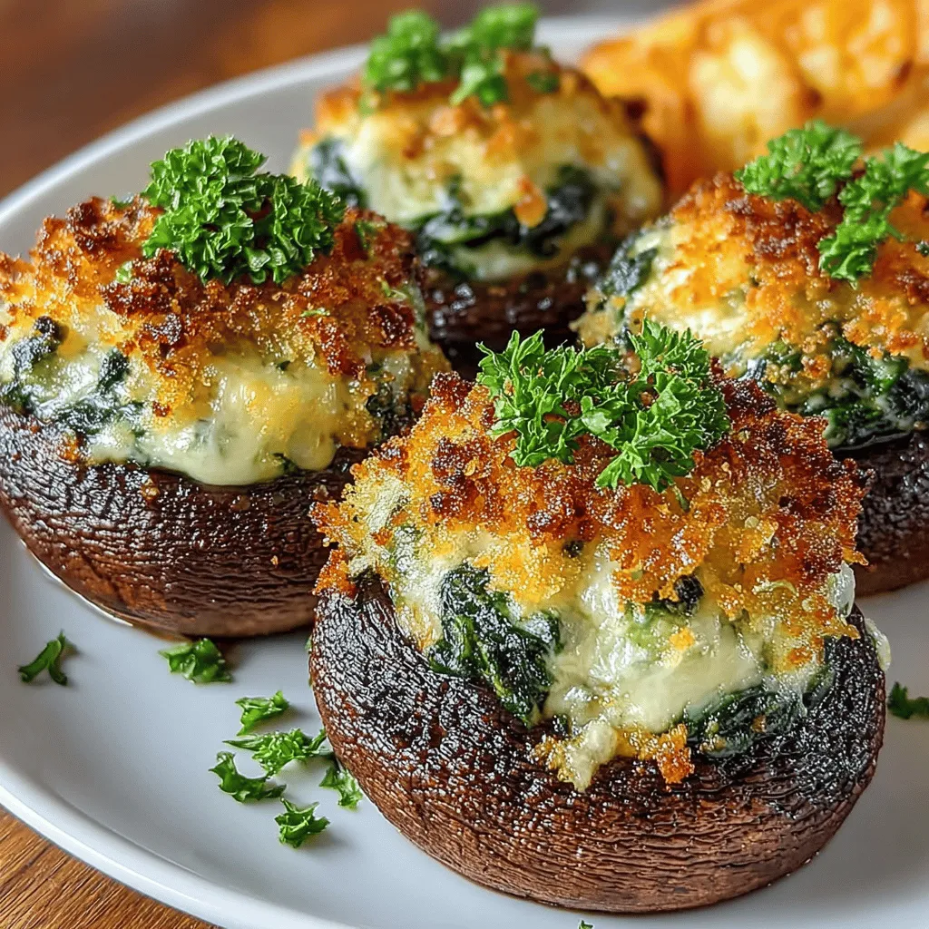 Stuffed mushrooms are more than just a tasty appetizer; they are a versatile culinary gem that can enhance the atmosphere of any gathering. Whether you're hosting a casual family dinner, an elegant soirée, or a festive holiday celebration, these bite-sized delicacies can easily steal the spotlight. With their savory spinach and Parmesan filling, these mushrooms offer a delightful combination of creamy texture and rich flavor that is sure to please a variety of palates.