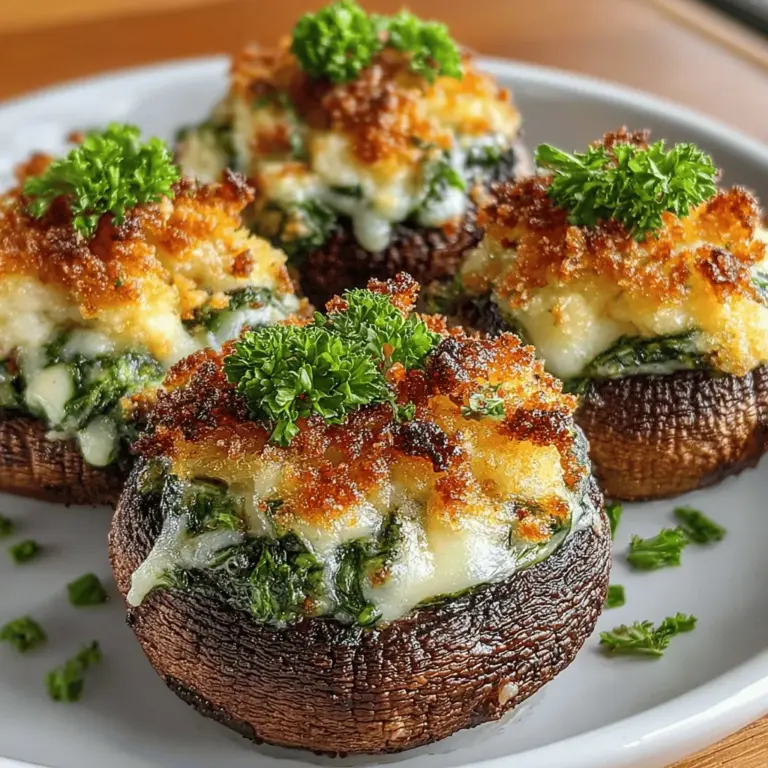 Stuffed mushrooms are more than just a tasty appetizer; they are a versatile culinary gem that can enhance the atmosphere of any gathering. Whether you're hosting a casual family dinner, an elegant soirée, or a festive holiday celebration, these bite-sized delicacies can easily steal the spotlight. With their savory spinach and Parmesan filling, these mushrooms offer a delightful combination of creamy texture and rich flavor that is sure to please a variety of palates.