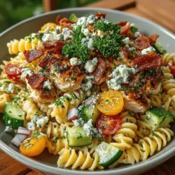 Pasta salads are a culinary chameleon, effortlessly transitioning from casual meals to elegant gatherings. They are not only versatile but also incredibly satisfying, making them a staple for any occasion, whether it’s a summer picnic, a potluck, or simply a meal prep idea for the week. Among the myriad of pasta salad options, the Classic Chicken Cobb Pasta Salad stands out with its unique combination of flavors and textures. This dish brings together hearty pasta, tender chicken, crispy bacon, and a vibrant array of vegetables, resulting in a salad that is both nourishing and indulgent.