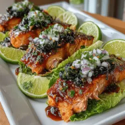 Glazed Salmon Lettuce Cups with a Berry Twist