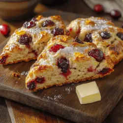 Cranberry Bliss Scones are a delightful treat that combines the tartness of cranberries with the sweetness of white chocolate, wrapped in a tender, buttery scone. This recipe is not only a perfect snack for your afternoon tea but also an ideal companion for your holiday gatherings. These scones are light, flaky, and bursting with flavor, making them a favorite among family and friends. The appeal of homemade Cranberry Bliss Scones lies in their comforting aroma and the satisfying taste that comes from using fresh, quality ingredients.