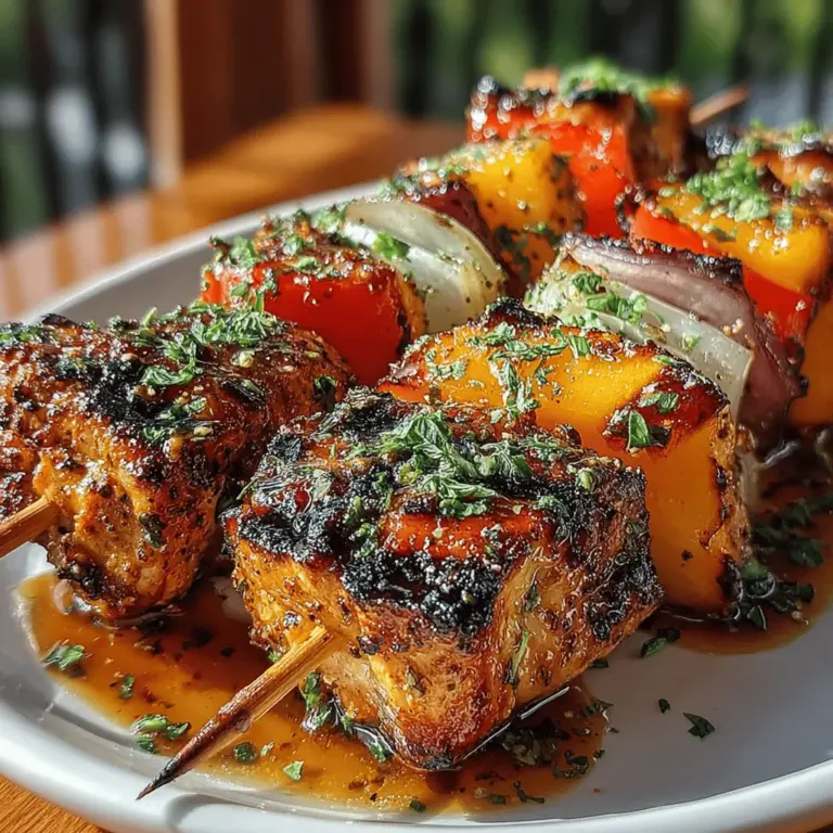 In the world of summer grilling, few dishes capture the essence of the season like Sunny Grilled Chicken and Peach Skewers. This delightful recipe combines tender, marinated chicken with juicy peaches, vibrant vegetables, and aromatic herbs, resulting in a colorful and flavorful dish that pleases the palate. The combination of sweet and savory elements not only makes these skewers visually appealing but also offers a tantalizing taste experience that can elevate any outdoor gathering. Perfect for a family reunion, backyard barbecue, or a casual dinner with friends, Sunny Grilled Chicken and Peach Skewers are sure to impress.