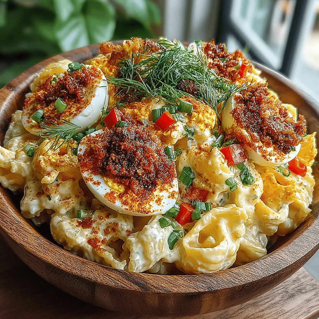 Pasta salads have long been a favored dish for gatherings, picnics, and potlucks, celebrated for their versatility and ease of preparation. They can be tailored to suit any palate and are perfect for both indulgent meals and lighter, health-conscious options. Among the myriad of pasta salad variations, the Deviled Egg Pasta Salad Delight stands out as a delightful fusion, bringing the classic flavors of deviled eggs to an entirely new format. This innovative dish combines the creaminess and zest of traditional deviled eggs with the comforting, hearty texture of pasta, creating a salad that is both satisfying and refreshing.