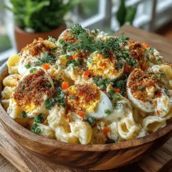 Pasta salads have long been a favored dish for gatherings, picnics, and potlucks, celebrated for their versatility and ease of preparation. They can be tailored to suit any palate and are perfect for both indulgent meals and lighter, health-conscious options. Among the myriad of pasta salad variations, the Deviled Egg Pasta Salad Delight stands out as a delightful fusion, bringing the classic flavors of deviled eggs to an entirely new format. This innovative dish combines the creaminess and zest of traditional deviled eggs with the comforting, hearty texture of pasta, creating a salad that is both satisfying and refreshing.