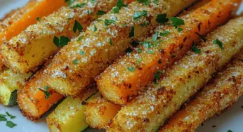 Crispy Rainbow Crunch Air-Fried Veggie Sticks