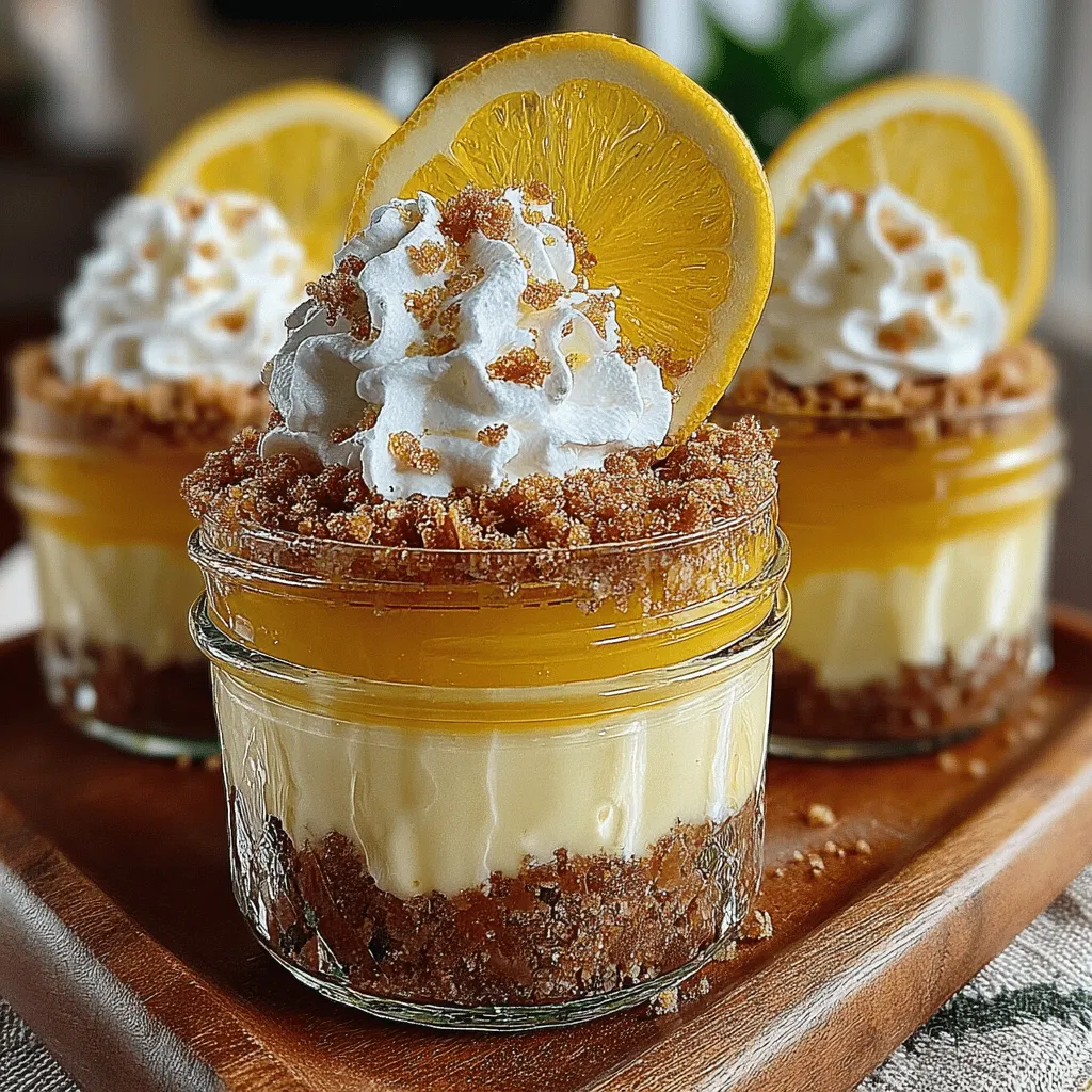 The allure of Lemon Zest Delight: Cream Pie in a Jar lies in its harmonious balance of bright, tangy flavors and creamy textures, all elegantly presented in individual servings. This dessert captures the essence of summer, evoking memories of sun-soaked picnics and leisurely backyard barbecues. The refreshing zing of lemon, paired with the smoothness of the cream filling, creates a delightful experience that is both satisfying and invigorating. Moreover, the convenience of serving this dessert in jars not only adds a touch of charm but also makes it incredibly practical for any gathering.