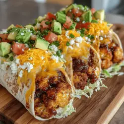 Zesty BBQ Cauliflower Cheddar Wraps