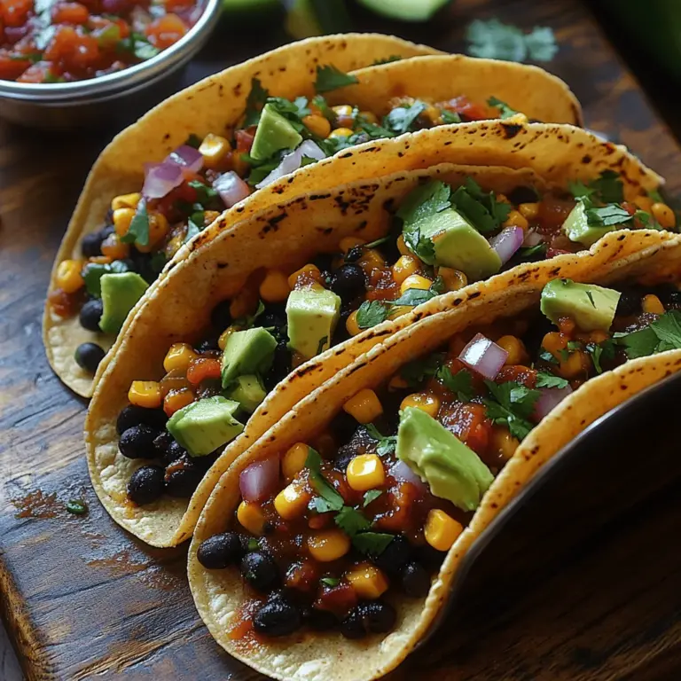 The foundation of any great dish lies in its ingredients. In the case of Zesty Black Bean Corn Tacos, each component plays a crucial role in not only enhancing the flavor but also contributing to the overall health benefits of the meal. Let’s take a closer look at these key ingredients.