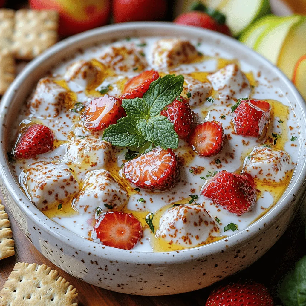 In the realm of healthy snacking, Greek yogurt dips have emerged as a versatile and nutritious option that caters to a wide variety of taste preferences. These dips not only satisfy cravings but also provide a wholesome alternative to traditional snacks. Among the many delightful variations, the Strawberry Bliss Greek Yogurt Dip stands out with its creamy texture and refreshing taste, making it a perfect choice for both casual gatherings and everyday enjoyment. This recipe beautifully marries the tangy richness of Greek yogurt with the sweet and vibrant flavor of fresh strawberries, appealing to health-conscious individuals and dessert lovers alike.