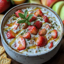 In the realm of healthy snacking, Greek yogurt dips have emerged as a versatile and nutritious option that caters to a wide variety of taste preferences. These dips not only satisfy cravings but also provide a wholesome alternative to traditional snacks. Among the many delightful variations, the Strawberry Bliss Greek Yogurt Dip stands out with its creamy texture and refreshing taste, making it a perfect choice for both casual gatherings and everyday enjoyment. This recipe beautifully marries the tangy richness of Greek yogurt with the sweet and vibrant flavor of fresh strawberries, appealing to health-conscious individuals and dessert lovers alike.