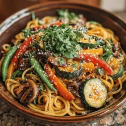 Sticky Ginger Garlic Noodle Stir Fry