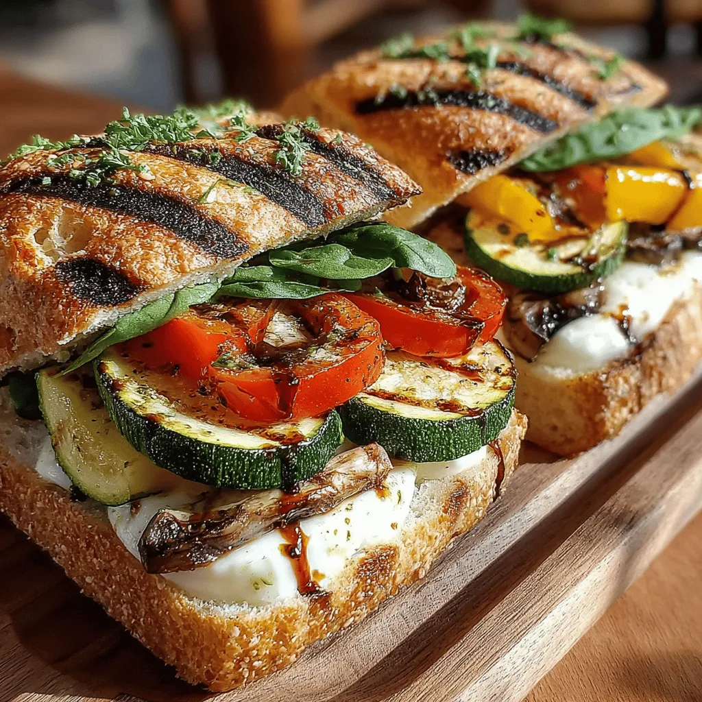 In today's fast-paced world, where health-conscious eating is more important than ever, finding delicious yet nutritious meals can often feel like a daunting task. Enter the Grilled Veggie & Pesto Sandwich—a vibrant, mouth-watering dish that beautifully balances flavor and nutrition. This sandwich is not only a delight for vegetarians but also appeals to anyone looking for a wholesome meal packed with fresh vegetables and creamy mozzarella. With its colorful ingredients and simple preparation, this recipe is perfect for a quick lunch or a delightful dinner.