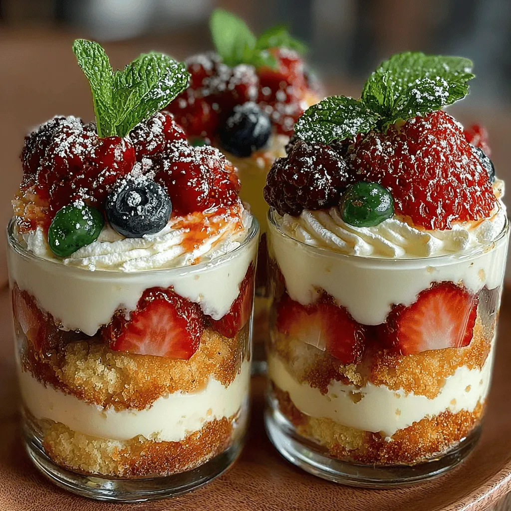 The Berry Mascarpone Trifle Cups are a delectable treat that combines the rich, creamy texture of mascarpone cheese with the refreshing tartness of fresh berries. This dessert is not only visually stunning but also offers a delightful balance of flavors and textures that will please any palate. With layers of luscious mascarpone cream, juicy berries, and crunchy elements, these trifle cups are perfect for any occasion, whether it’s a casual family gathering or a more formal celebration.